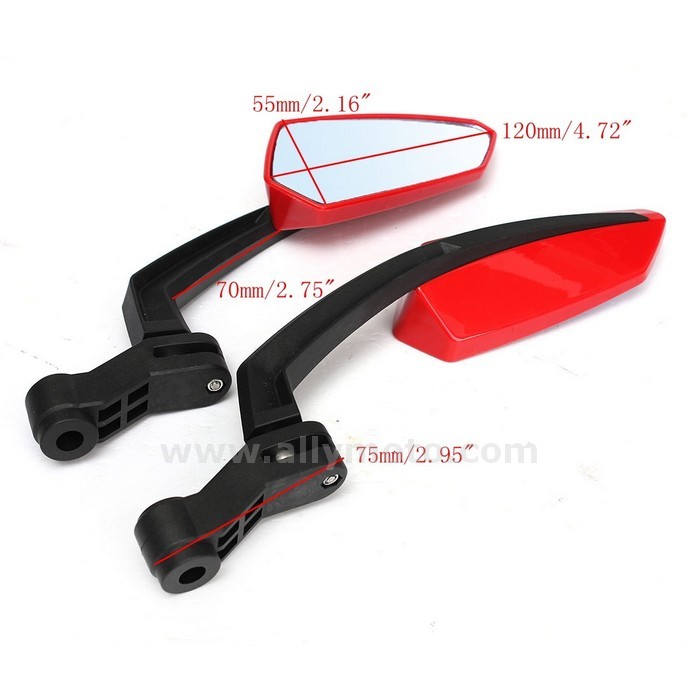 88 Universal Motorcycle Custom Rearview Side Mirror 10Mm 8Mm For-Chopper-Honda-Yamaha-Suzuki@3